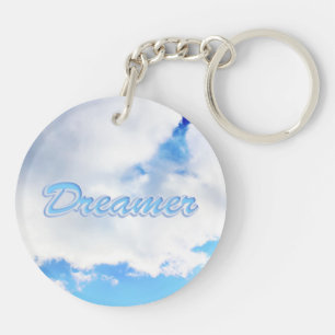 Llavero Dreamer puffy nubes blancas y cielo azul