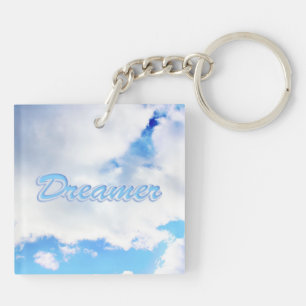Llavero Dreamer puffy nubes blancas y cielo azul