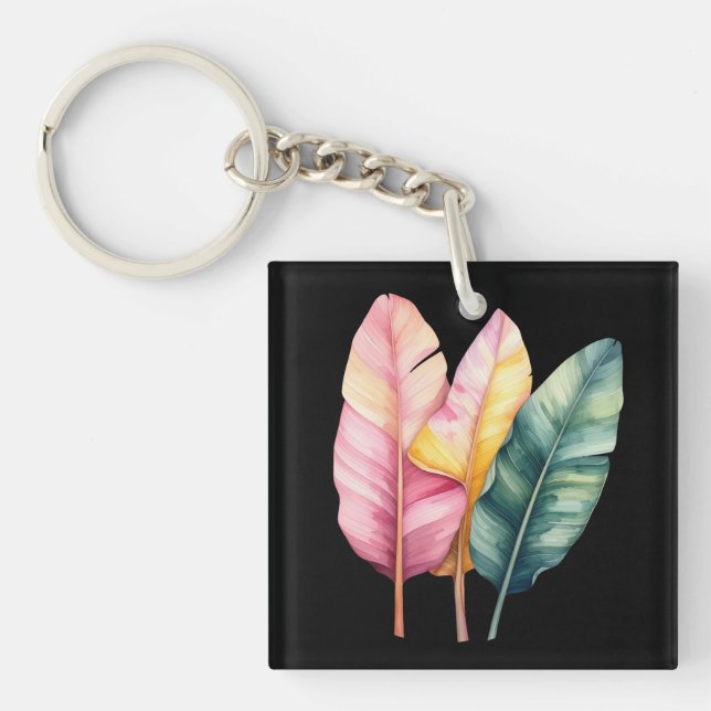 Llavero Drei Bananen Blätter in Pastellfarben  (Frente)