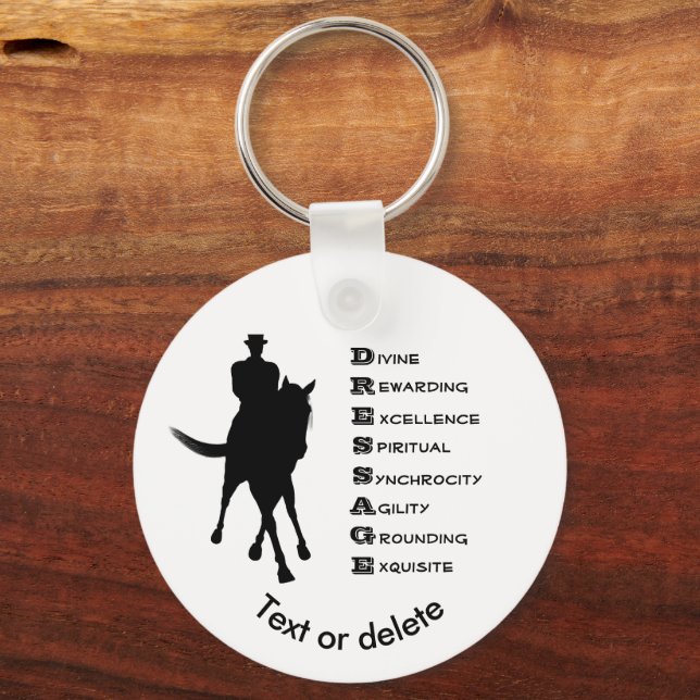 Llavero Dressage is Horse Silhouette Personalizado (Anverso)