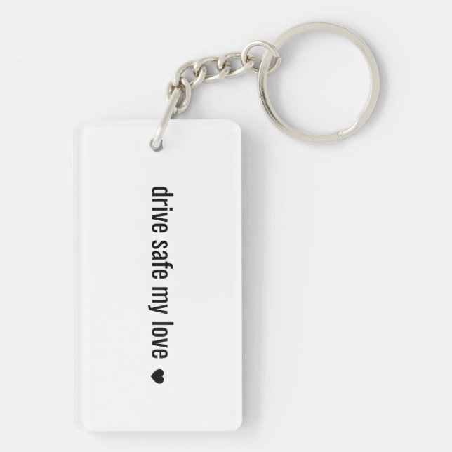 Llavero Drive safe my love Minimalist Love Keychain (Atrás)