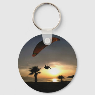Llavero Dropzone At Dusk Adventure Paraglider Art
