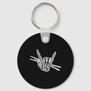 Llavero Drummer Halloween Skeleton Rock Hand Roll Drum