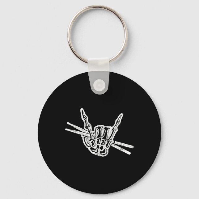 Llavero Drummer Halloween Skeleton Rock Hand Roll Drum (Anverso)