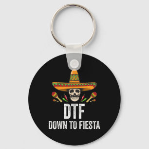 Llavero Dtf Abajo A La Fiesta Divertida Calavera Mexicana