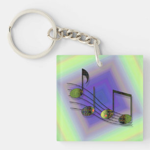 Llavero Dubstep Notes Acrylic Keychain