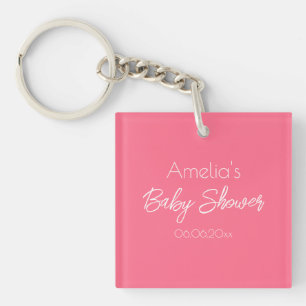 Llavero Ducha de Bebe Rosa Bonito Personalizada