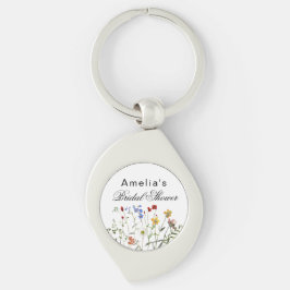 Llavero Ducha minimalista de novias con flores silvestres