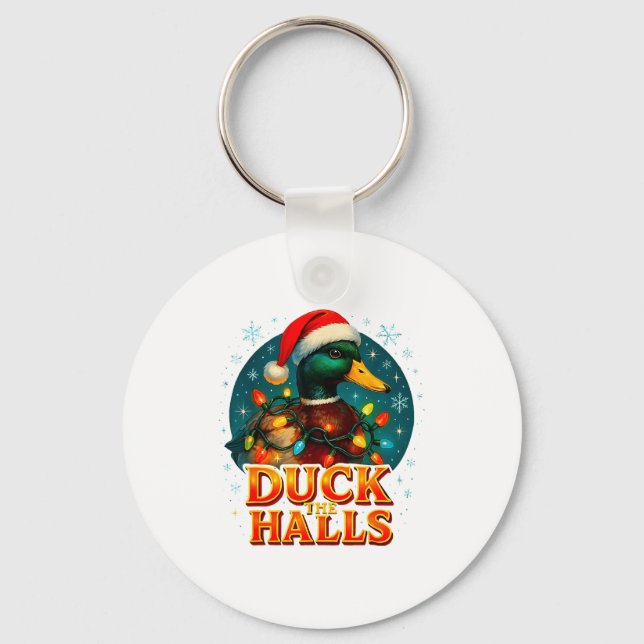 Llavero Duck The Halls Funny Christmas Lights Hunting Seas (Anverso)