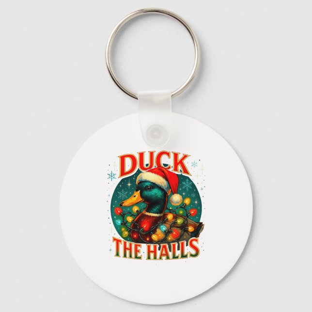 Llavero Duck The Halls Funny Christmas Lights Hunting Seas (Anverso)
