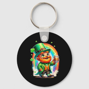 Llavero Duende bebiendo café Día de San Patricio irlandés