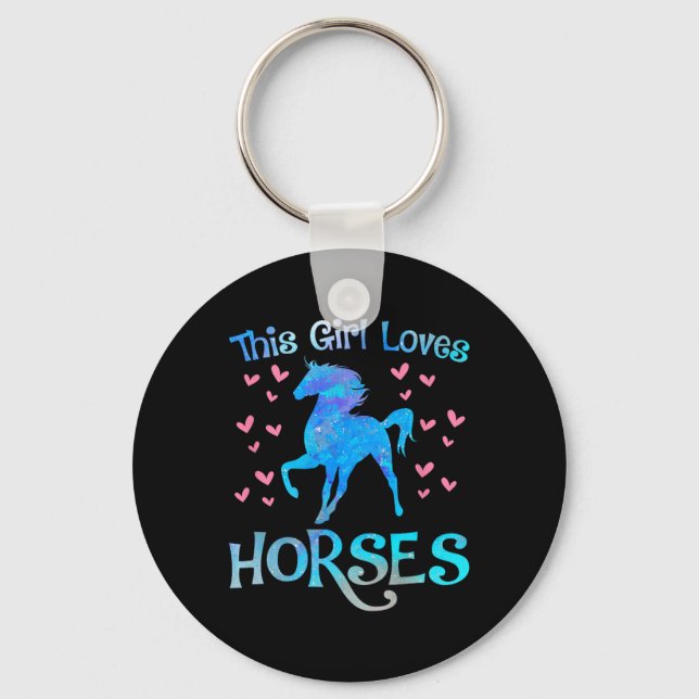 Llavero Dueño de caballo a este Chica le encanta el equita (Anverso)