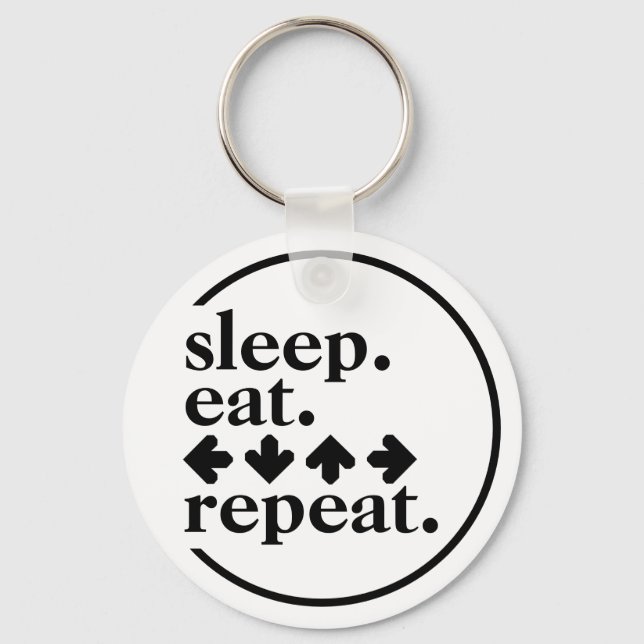 Llavero Duerme. Come. Flechas. Repite. (Anverso)