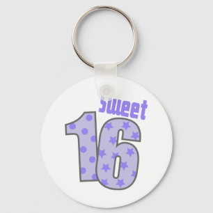 Llavero Dulce 16 (puntos y estrellas púrpuras)