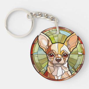 Llavero Dulce Chihuahua Perro Vidrio Emplomado