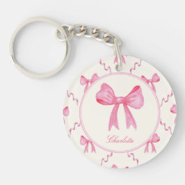 Llavero Dulce Coquette Rosa Bow Keychain acrílico
