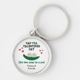 Llavero Dulce dos guisantes en un Día de San Valentín de