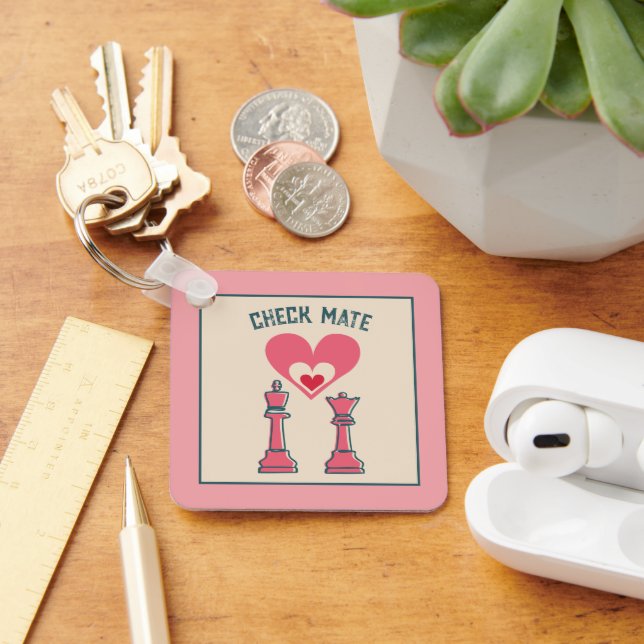 Llavero Dulce dulce Retro Gracioso Jaque mate San Valentín (Escritorio )