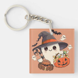 Llavero Dulce Fantasma de Halloween al Estilo Kawaii
