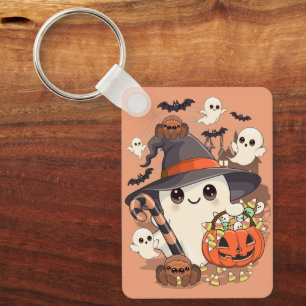 Llavero Dulce Fantasma de Halloween en Estilo Kawaii