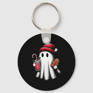 Llavero Dulce fantasma de Santa bebiendo café helado de ca