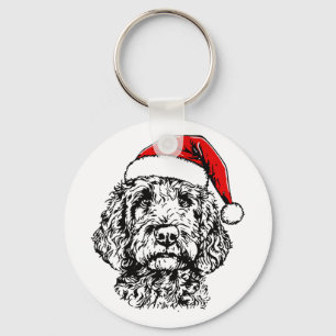 Llavero Dulce Feliz Navidad Goldendoodle Santa Navidad