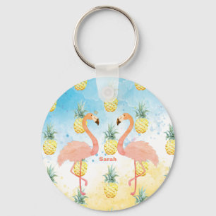 Llavero Dulce Flamingo y Piña