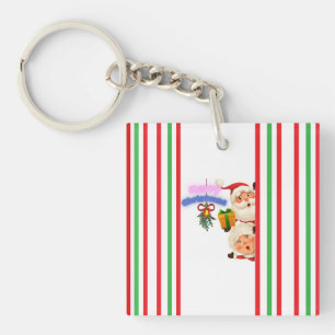 Llavero Dulce Santa y Sra. Claus Feliz Navidad Saludo