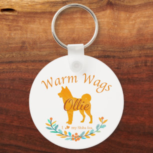 Llavero Dulce Shiba Inu Naranja Pastel Navidad Personali