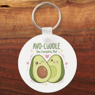 Llavero Dulce Tú Me Completas Pareja de Aguacates Kawaii