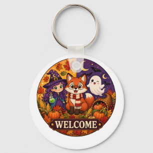 Llavero Dulce Zorro de Halloween Bruja Fantasma Otoño Invi