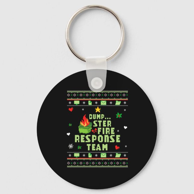 Llavero Dumpster Fire Resnse Team Chaos Ugly Sweater Cute  (Anverso)