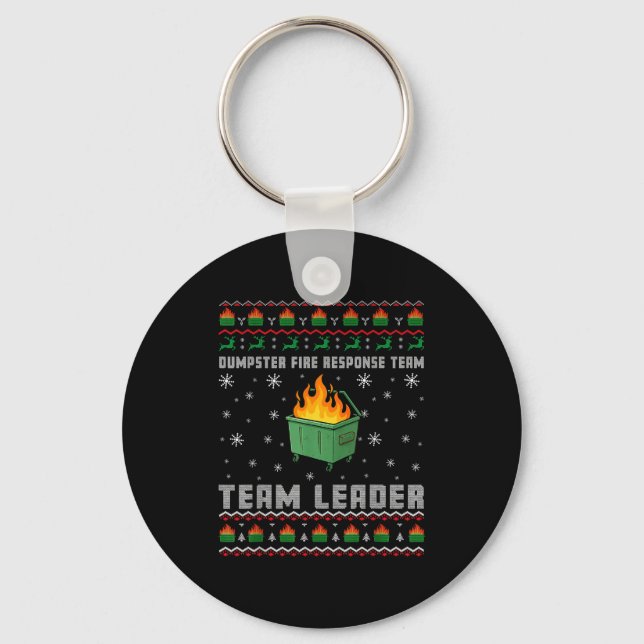 Llavero Dumpster Fire Resnse Team Ugly Christmas Sweaters  (Anverso)
