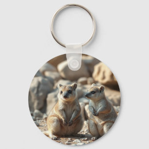 Llavero "Dúo rotundo: Dos quokkas en su paraíso