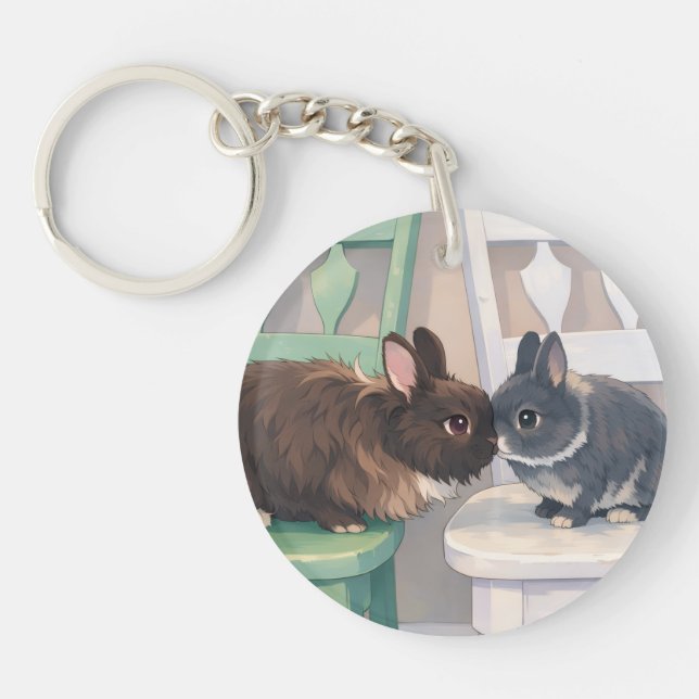 Llavero Durable Acrylic Key Chain - Two Rabbits (Frente)