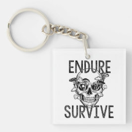 Llavero Durar y sobrevivir al cráneo con hongos