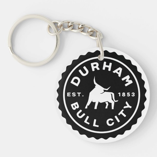 Llavero Durham Bull City Round Seal Acrylic Keychain (Frente)