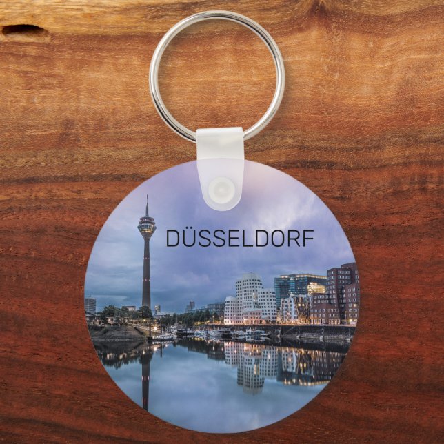Llavero Dusseldorf Skyline Alemania Holiday Sunset Souveni (Anverso)