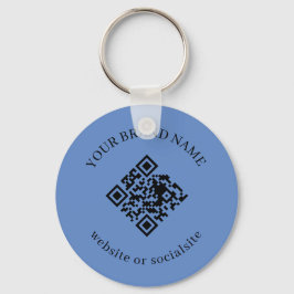 Llavero Dusty Blue Custom Business QR Code Keychains