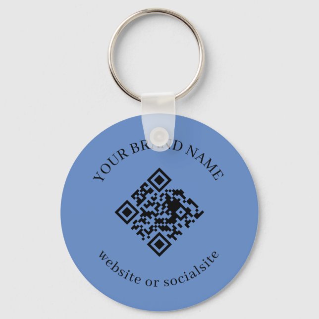 Llavero Dusty Blue Custom Business QR Code Keychains (Anverso)