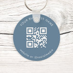 Llavero Dusty Blue Custom Business Qr Code Scan Keychain<br><div class="desc">Promote your business with this simple keychain,  featuring custom QR code & text. Easily add your QR Code and other details by clicking on the "personalize" option.</div>