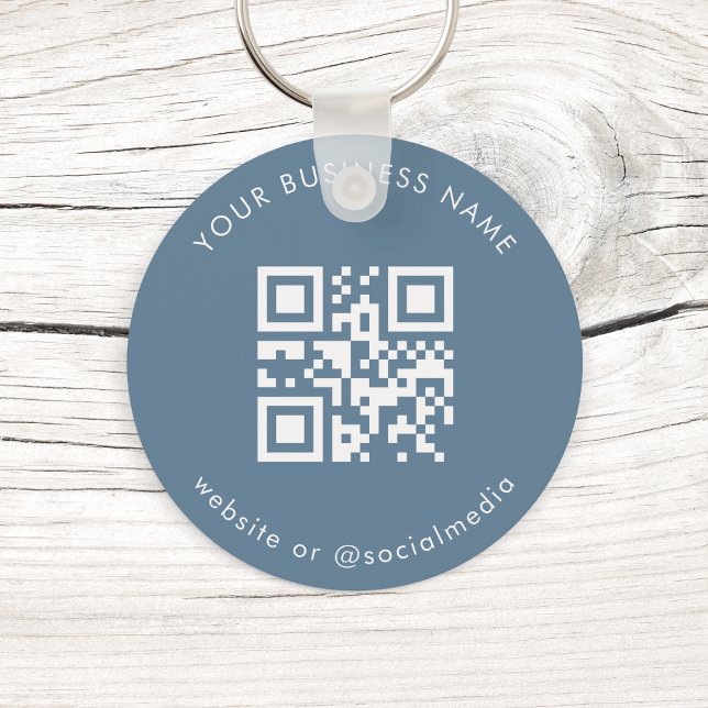 Llavero Dusty Blue Custom Business Qr Code Scan Keychain (Subido por el creador)