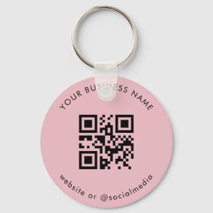 Llavero Dusty Pink Add Your Custom Business Qr Code Scan