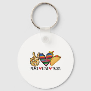 Llavero Dy Peace Love Taco Serape Fiesta Cinco De