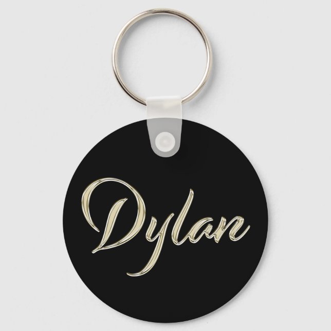 Llavero Dylan Nombre whitegold Button Schlüsselanhänger (Anverso)
