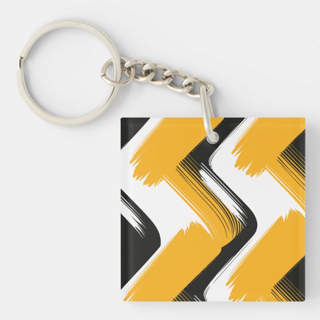 Llavero Dynamic Brushstroke Wave Pattern (Frente)