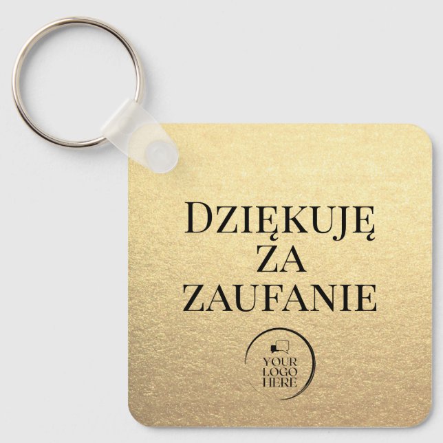 Llavero DziękujæGracias por su negocio en polaco (Anverso)