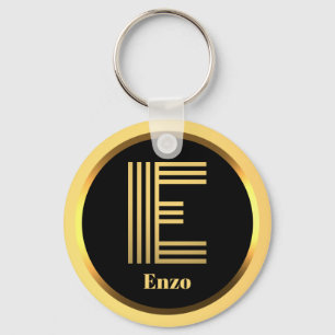 Llavero E Carta monogramada de oro personalizada
