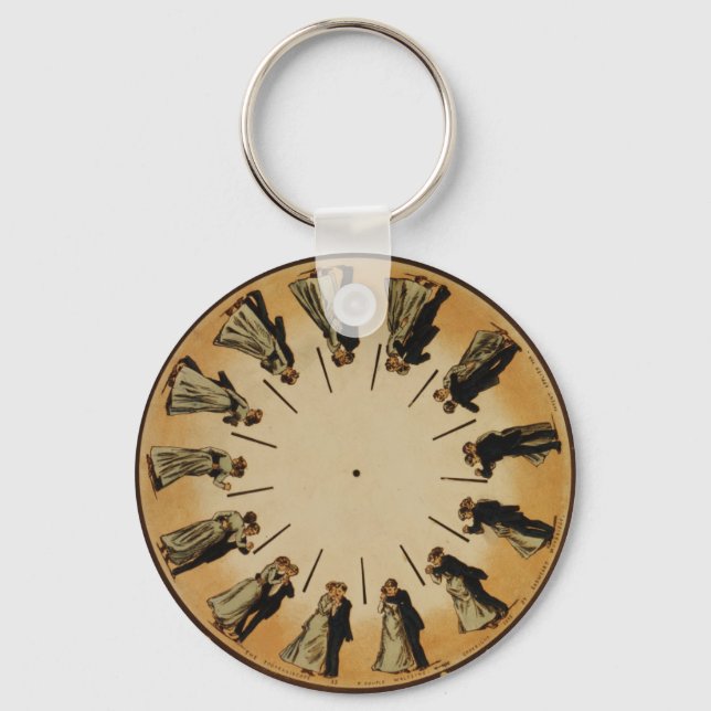 Llavero Eadweard Muybridge Couple Waltzing Phenakistoscope (Anverso)