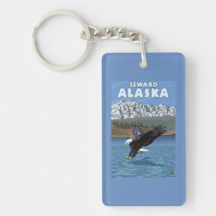Llavero Eagle calvo que se zambulle - Seward, Alaska